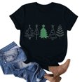 thumbnail image 1 of Fiudx Liquidación de Ahorros de Verano Blusa de Manga Corta con Estampado de Moda para Mujer, Divertida Camiseta con Cuello Redondo, 1 of 3