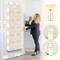 thumbnail image 3 of Over The Door Organizer with 10 Large Pockets and 10 Compartments，Nursery Shelves Baby Organizers,Anti Tilt 80 lb Load Behind Door Storage for Bedroom, Bathroom, Pantry, Nursery, (Cream), 3 of 10