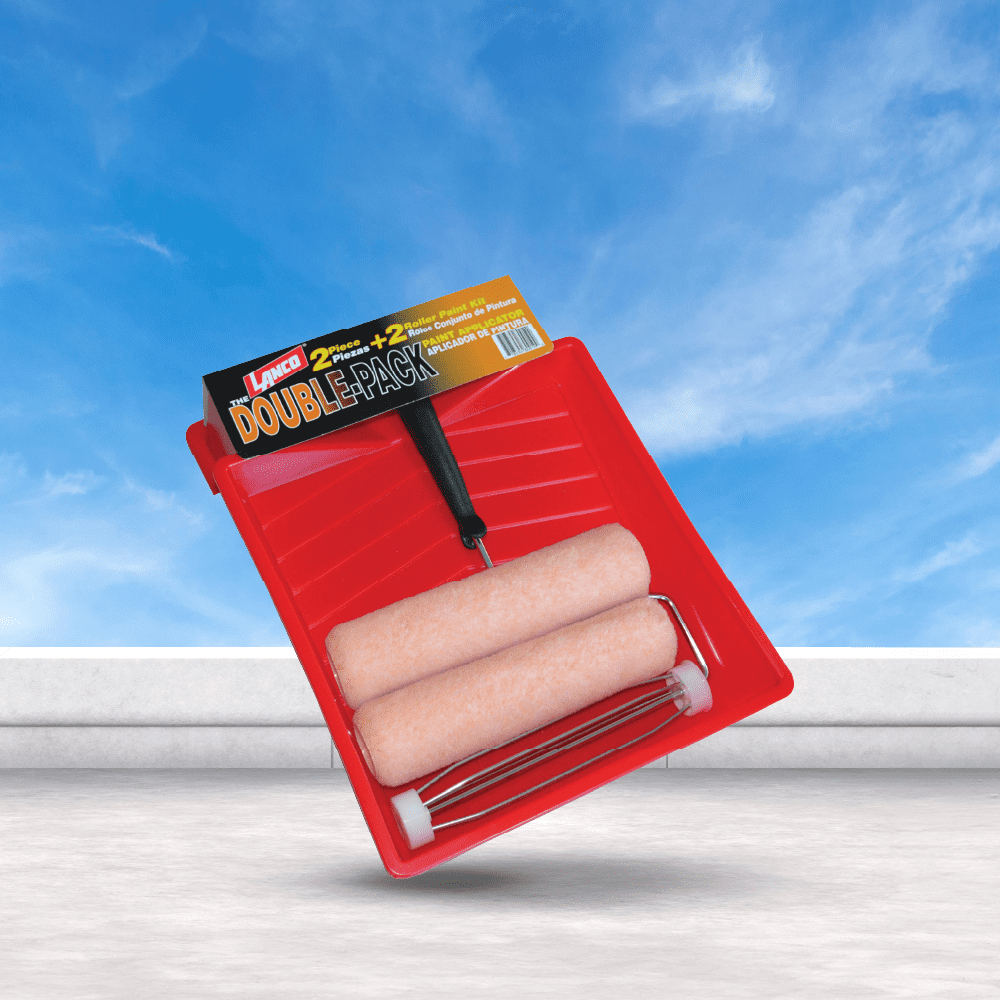 Lanco Double Pack Paint Kit, 4 Pieces Roller Tray Set