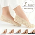 thumbnail image 2 of Gsakboxl Womens Socks Women's Cotton Lace Low Cut Ankle Socks Thin Breathable Non-slip Invisible Lacy No Show Socks for Summer, 2 of 3