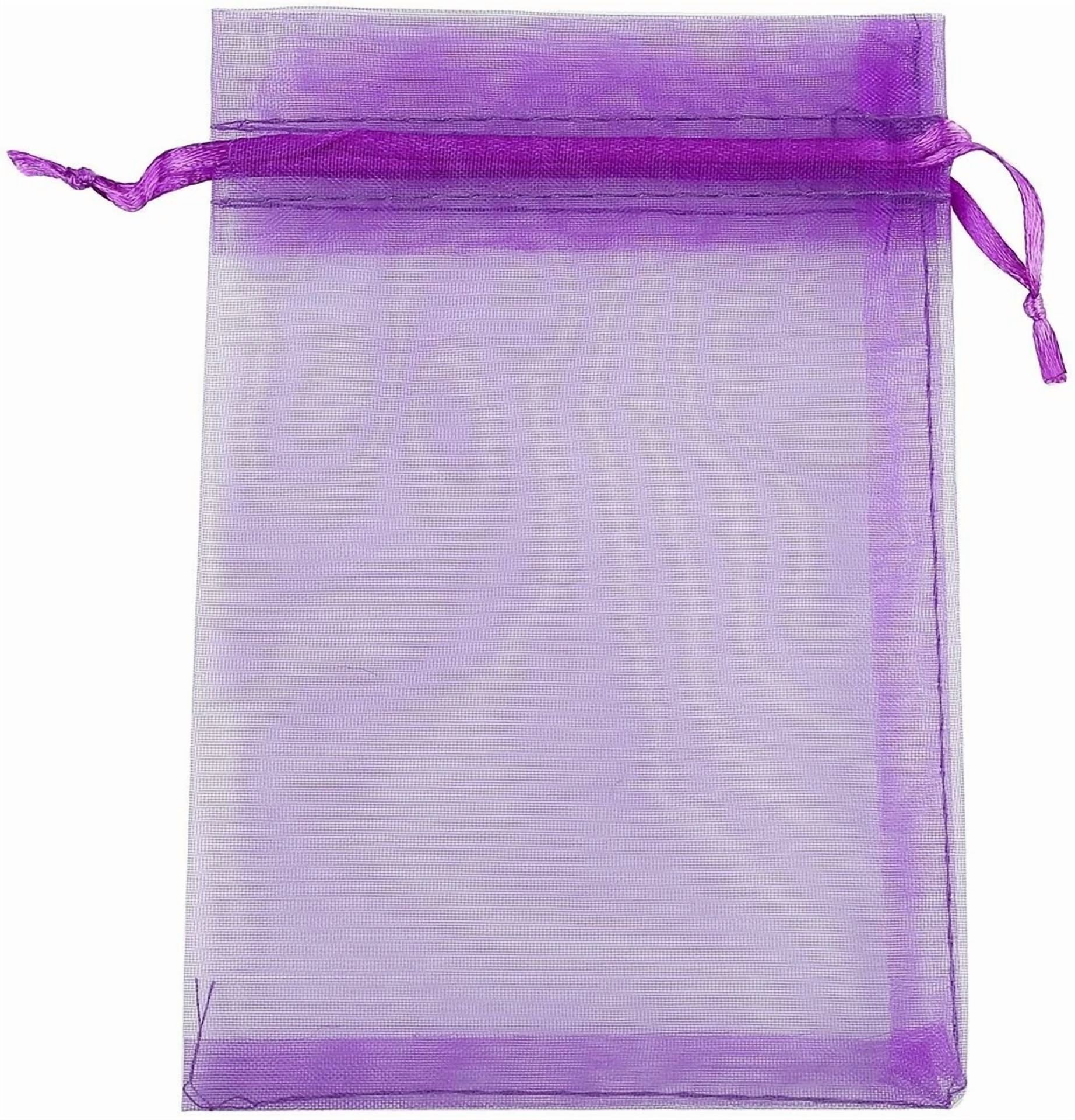 BUTTERFLY- 100Pcs Purple Organza Bags 4X 6 Wedding Christmas Favors Gift Drawstring Pouches