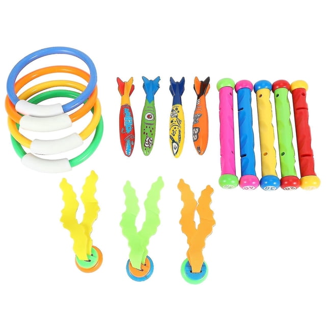 Juguetes para piscinas de buceo, palos para anillos de buceo, torpedos, plantas acuáticas(16)