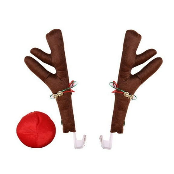 JZROCKER Antlers Christmas Car Decoration Elk Horn Nose Set Cristmas Auto Decorations