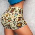 thumbnail image 4 of Balery Cute Owls Pantalones cortos de entrenamiento estampados para mujer, sin costuras, ajustados, para gimnasio, yoga, correr, deportes, ejercicio activo, fitness.-XX-Large, 4 of 8