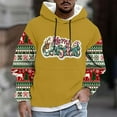 thumbnail image 2 of KeShDi Christmas Men's T-Shirts Fashion Men Casual Print Hooded Long Sleeve Drawstring Sweatshirt Top Yellow S, 2 of 5