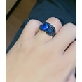 thumbnail image 6 of Skull Matching Rings Black Plated Couple Rings 1CT Blue CZ Wedding Ring Sets for Him and Her, 6 of 7