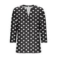 thumbnail image 4 of Viluyesy V-Neck T-Shirt for Womens 3/4 Sleeves Shirt Tops Fashionable Loose Blouse Black Size 2XL, 4 of 6