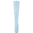 thumbnail image 2 of BLISSFUL STEP Women's Boot Platform Block Heel Over Knee Boots Sky Blue 6.5, 2 of 7