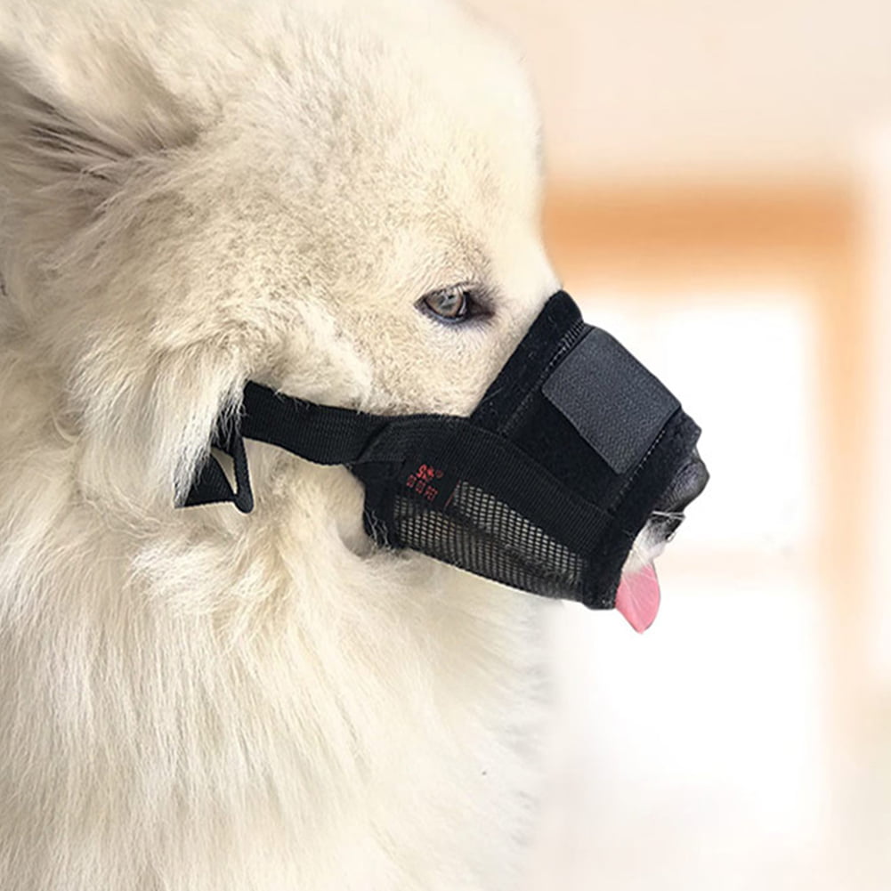 Pet Dog Adjustable Mask Anti Bark Bite Mesh Mouth Muzzle Grooming Chew S-XXL NEW 