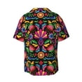 thumbnail image 2 of Vsdgher Colorful Floral Embroidery Mexican Print Men's Wrinkle Free Untucked Cuban Shirt Business Casual Button Down Shirts Short Sleeve Shirt, 2 of 7