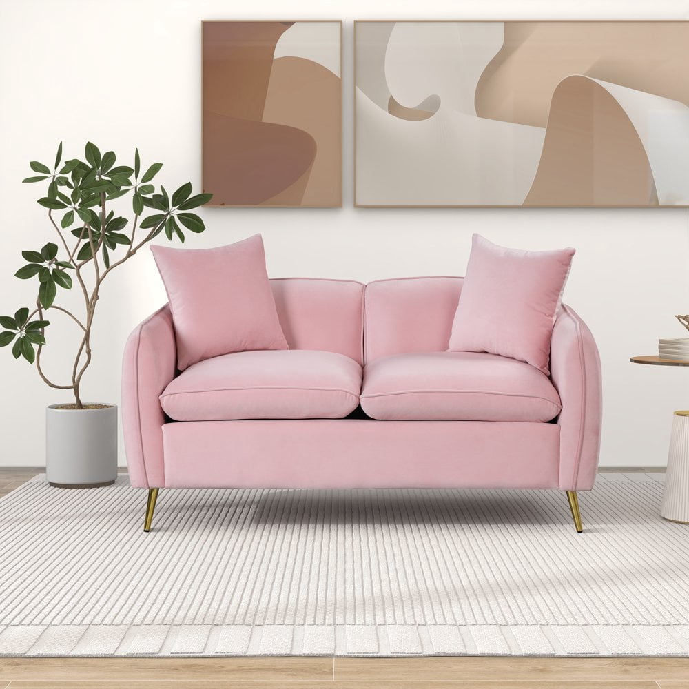 Hassch 57.8" Modern Velvet Upholstered Loveseat Sofa Couch, 2 Seater ...