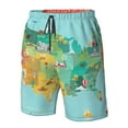 thumbnail image 5 of Kdxio USA Tourist Map Pattern Mens Casual Shorts - Drawstring Summer Beach Sports Shorts for Men, 5 of 9