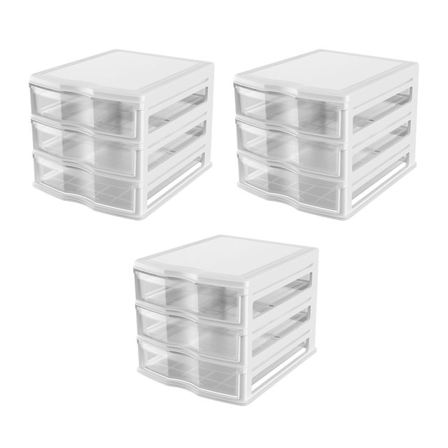 Life Story 3 Drawer Stackable Shelf Organizer Storage Drawers (3 Pack)