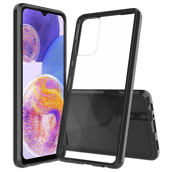 For Samsung Galaxy A23 5G Hybrid Crystal Clear Transparent Shock-Absorption Bumper with TPU   Hard PC Back Frame Cover ,Xpm Phone Case [ Black ]
