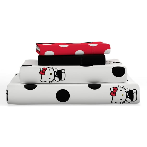 Juego de sábanas Franco Collectibles Hello Kitty con lunares, completo
