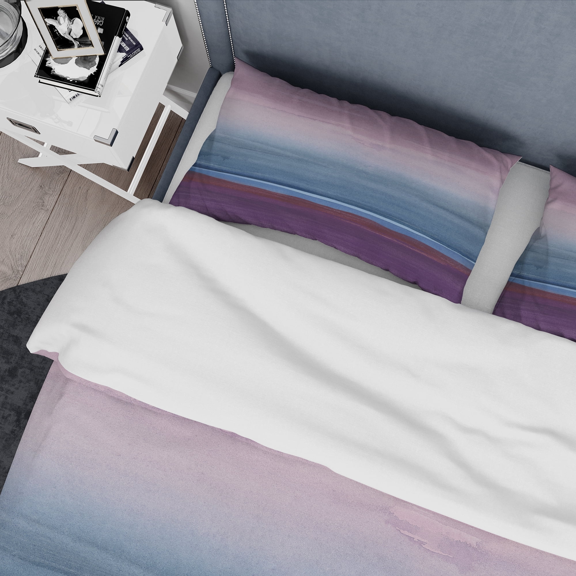 Designart 'Purple Rock landscape III' Geometric Duvet Cover Set