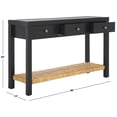 thumbnail image 2 of Safavieh Berlynne Wood and Banana Stem Shelf Console Table in Black / Natural, 2 of 13