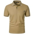 thumbnail image 4 of WAVSUF Lapel polo Shirt for Mens Soft Pique Polos Fashionable T-Shirt Khaki Size M, 4 of 5