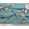 thumbnail image 2 of Soimoi Cotton Voile Fabric Blossom & Paradise Whydah Bird Printed Fabric 1 Yard 42 Inch Wide, 2 of 3