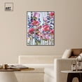 thumbnail image 3 of Beautiful Pink Striped Floral Canvas Tropical Abstract Wall Art by Art Remedy, Black Frame, 36" x 45", 3 of 7