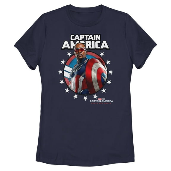 Women's Captain America: Brave New World Animated Cap Portrait Graphic T-Shirt