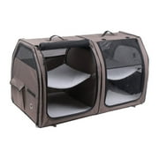 One For Pets Portable Cat Show House Carrier - Tan-Double