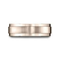thumbnail image 2 of Benchmark� 14k Rose Gold 7mm Comfort-fit Satin-finished With High Polished Drop Edge Carved Design Wedding Band Ring, 2 of 7