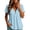 Blue, variant on Linen Shirts for Women Short Sleeve Casual V Neck T Shirt Peplum Tops Summer Blouses Beach Vacation Outfits
