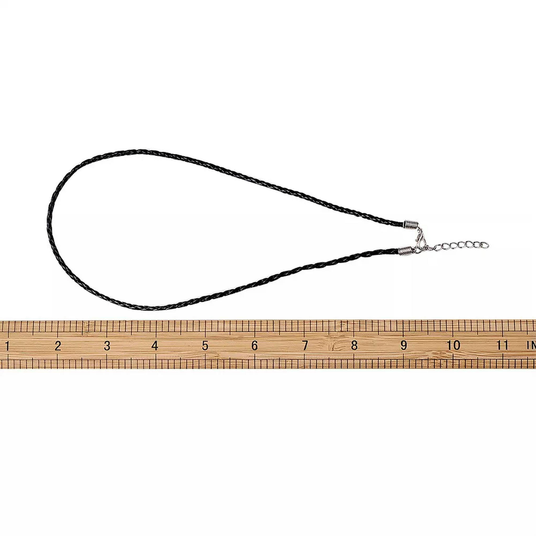 EOEMY 100Pcs Leather Necklace Cord Chain With Clasps Diy Bracelect Jewelry Black 17"