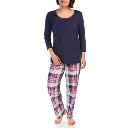 Jockey (2 Piece) Soft Pajamas For Women, Women's Pajamas, PJs For Women, Pajamas For Girls Teen: Sleepwear Pajama Set with 3/4 Sleeve Pajama Shirt and PJ
