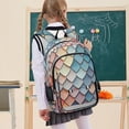 thumbnail image 7 of FORMRS School Backpack 17" Student Travel Bag with Laptop Compartment, Blue Art Pattern, 7 of 7