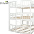 thumbnail image 4 of Triple Bunk Bed Full Size, Full over Full over Full Bunk Beds/Low Triple Bunk Bed with Slide, Ladder and Guardrail, 3 Bunk Beds, Full Bunk Beds for Bedroom(White), 4 of 13