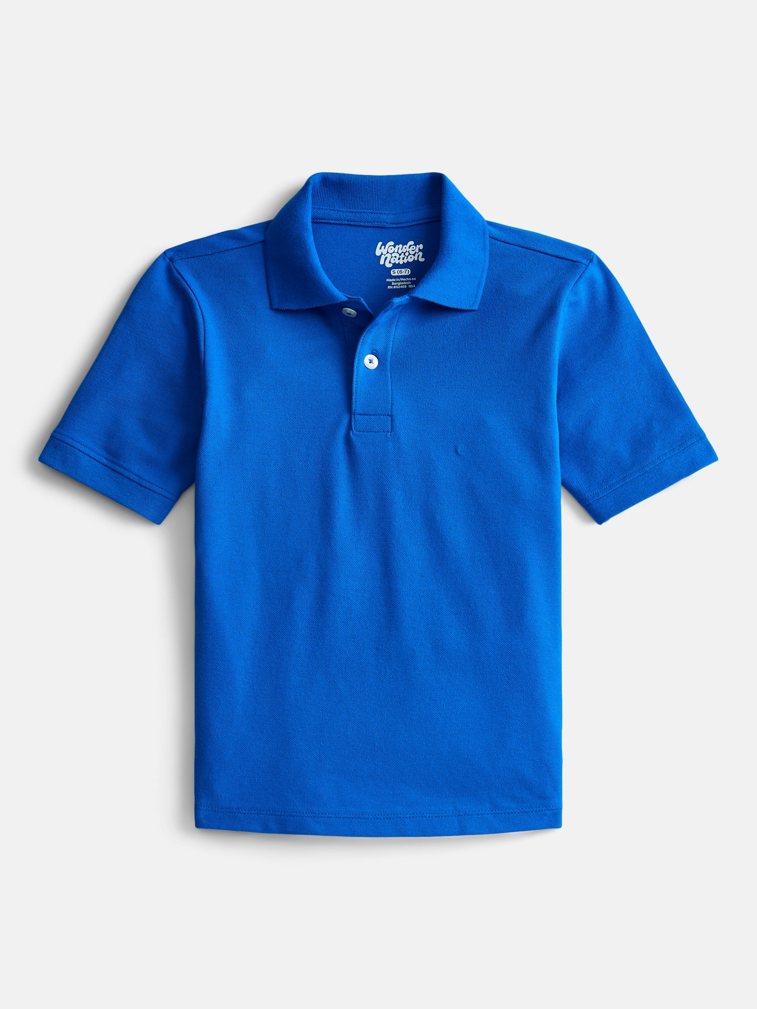 Wonder Nation Boys School Uniform Short Sleeve Pique Polo Shirt, 2-Pack, Size 4-18 & Husky