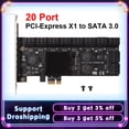 thumbnail image 2 of PCIE Adapter 20/16/12 Port PCI-Express X1 to SATA 3.0 SA3112J Expansion Card 6Gbps High Speed Add On Card W/ PCI-E X4 X8 X16 SA3112J 12 Port, 2 of 6