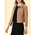 thumbnail image 5 of INSPIRE CHIC Women's Elegant Button-Down Point Collar Short Coats M Light Brown, 5 of 6