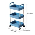 thumbnail image 3 of CVLNCYCLING Shower Caddy Shower Organizer Bathroom Shower Shelves,Corner Shower Caddy,3-Tier Rolling Storage Cart with Wheels for Bathroom,Kitchen,Countertop, 3 of 9