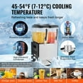 thumbnail image 3 of VEVOR Commercial Beverage Dispenser,2 Tanks 12 L / 12.7 QT Per Tank Juice Dispenser,286W Stainless Steel Ice Tea Drink Machine with 45°F-54°F Cooling Temperature,for Cold Drink Restaurant Bar Party, 3 of 9