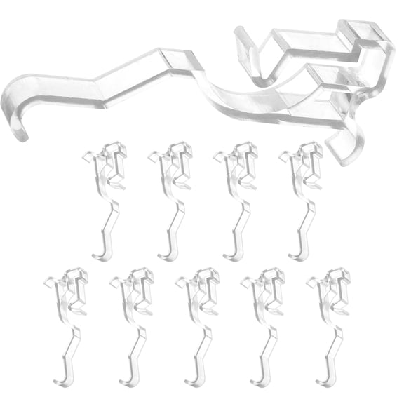 ETHZZLE Valance Clips Transparent Plastic Easy to Adjust Secure Grip for Home 10Pcs