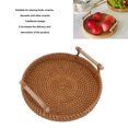 thumbnail image 4 of Rattan Serving Tray,Handcrafted Drinks Snack Dessert Serving Tray Exquisite Coffee Table Decorative Tray Liquor Serving Platter Living Reception Room Serving Tray, 4 of 8