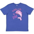 thumbnail image 3 of Inktastic Dolphin-itely in Love- Cute Pink Dolphin Youth T-Shirt, 3 of 5