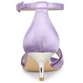 thumbnail image 3 of BLISSFUL STEP Women's Rhinestone Mesh Kitten Heels Sandals Purple (Size 8.5), 3 of 6