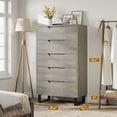 thumbnail image 2 of Accreate 5 Dresser for Bedroom, 51" Tall Dresser, Freestanding Vertical Drawer Dresser with Storage, Wooden Closet Dresser Storage Dresser Chest for Living Room, Hallway, Entryway, Ash Grey, 2 of 8