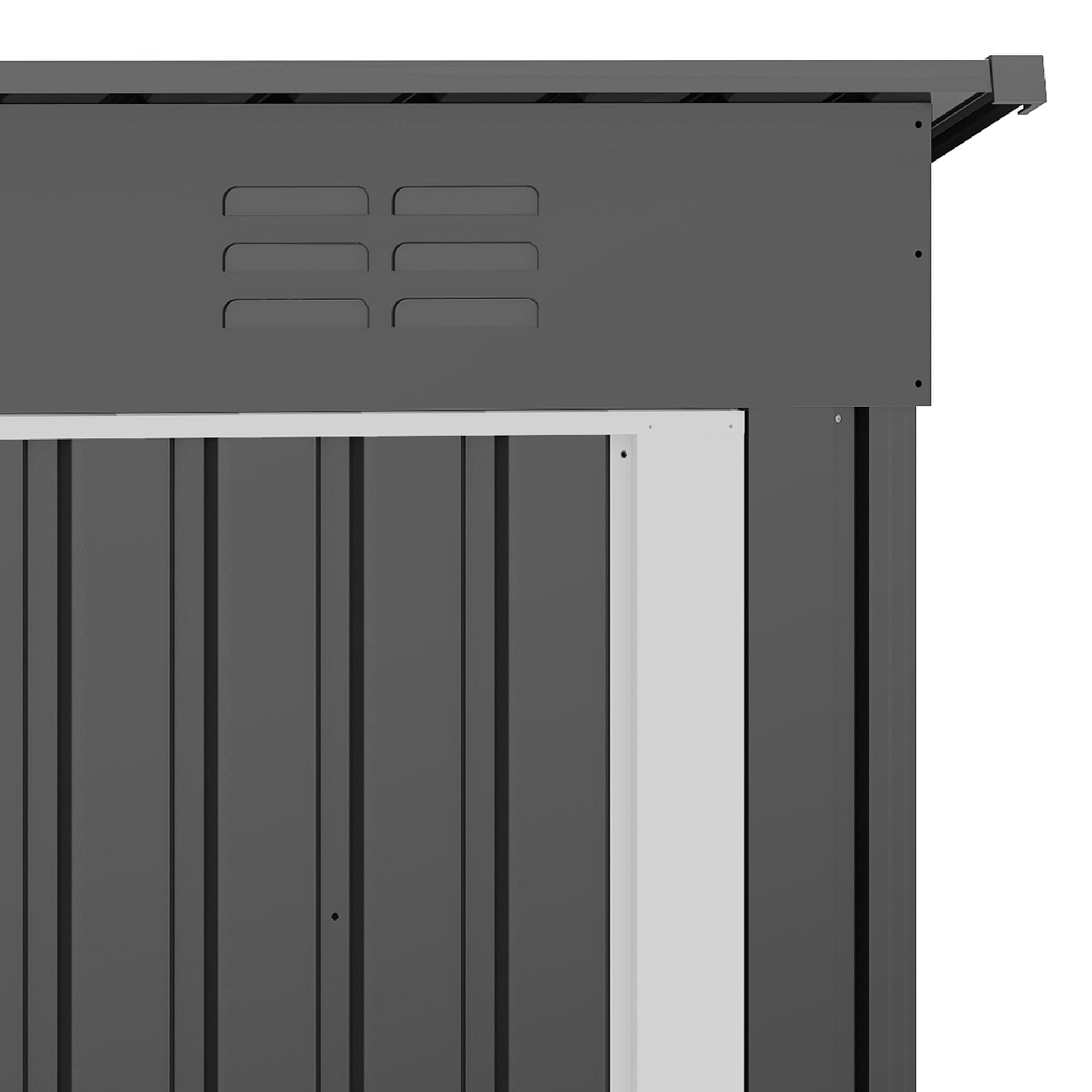 Uforic 5x3 FT Outdoor Storage Shed, Sturdy Metal Tool Sheds with Secure Door & Air Vent for Garden, Patio, Lawn, Store Bike, Trash Can, Lawnmower, Dark Gray