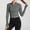 Gray, variant on Ahabrexf Long Winter Coat, Women's Half Zip Tight Elastic Drying Sports Long Sleeve Standing Collar Top