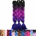 thumbnail image 3 of SEGO 3PCS/Lot Ombre Jumbo Braiding Hair Extensions Colored Hair Weave Synthetic Crochet Twist Box Braid Hair Black/Pink/Blue/Purple Fake Hair Extension for Women, 3 of 8