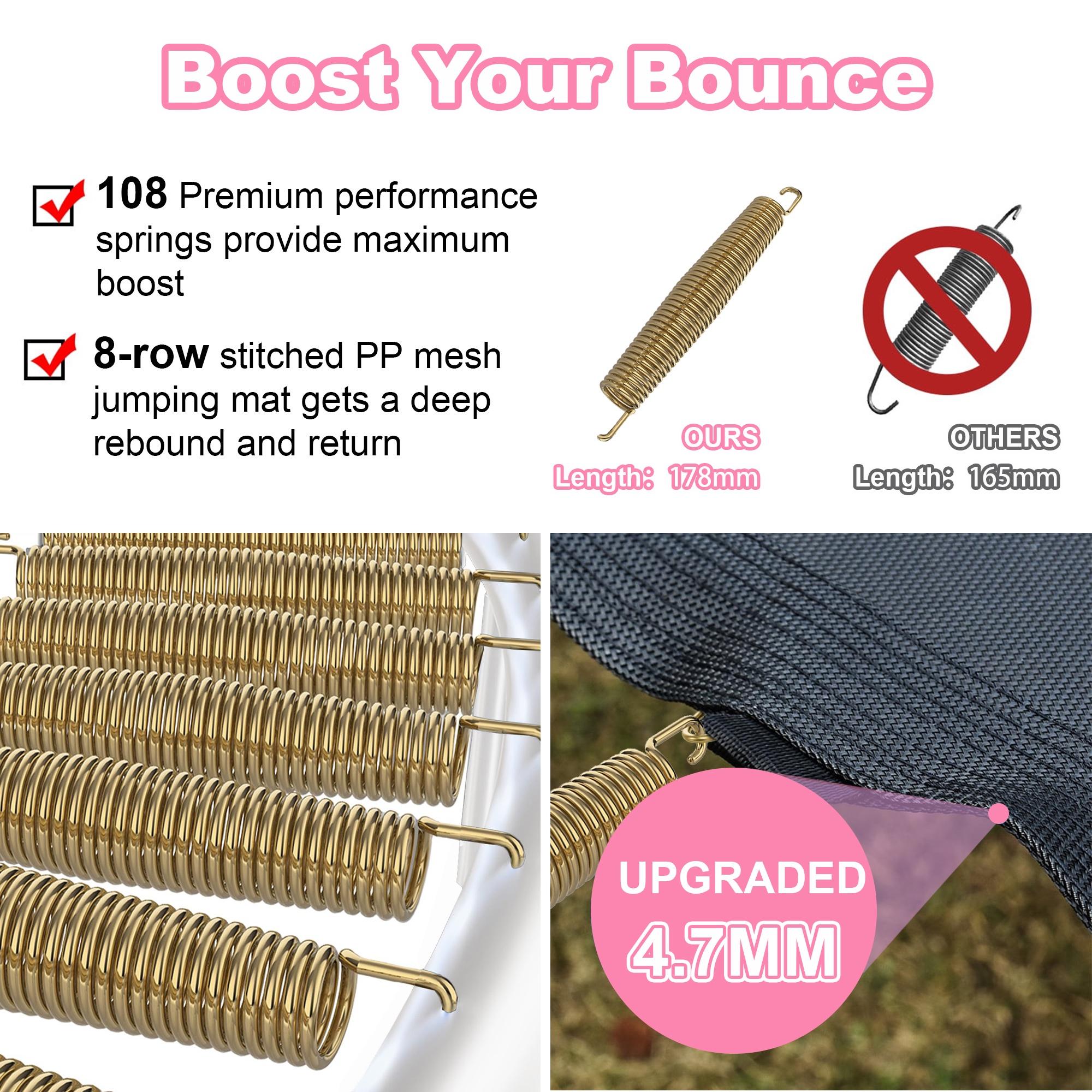 16ft Trampoline for Kids with Basketball Hoop and LED Lights, SEGMART Upgraded Kids Outdoor Trampoline with Enclosure Net and Ladder, Heavy Duty Recreational Trampoline for Indoor Outdoor Backyard