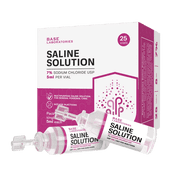 Base Laboratories 7% Sodium Chloride Saline Solution Vials, Preservative-Free, USP Grade, Single-Use 5 mL Ampoules, 25 Count