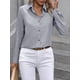 thumbnail image 5 of Camisas con Botones para Mujer, Blusas de Larga, Blusas Casuales Lisas para Oficina y Trabajo Gris S, 5 of 7