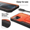 thumbnail image 2 of IBAOLE for iPhone 12 Case, Compatible with iPhone 12 Pro Case, Rubber Shockproof Full-Body Cover Case Built in Screen Protector with Kickstand fit iPhone 12 6.1 inch Phone (Orange) Orange, 2 of 7