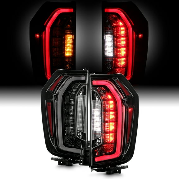 AKKON - Fits 2021-2024 Chevy Suburban Tahoe FULL LED [Yukon Style] Black Tail Light Pair  SwitchBack Running Turn Signal